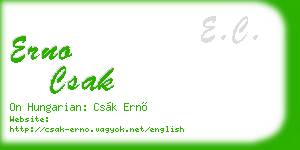 erno csak business card